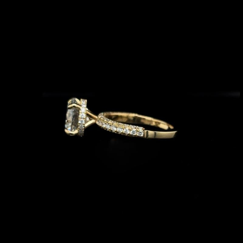 3D Pave Round Lab Diamond Engagement Ring (3.94cts Total, 3.07cts Centre)