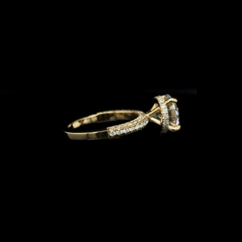 3D Pave Round Lab Diamond Engagement Ring (3.94cts Total, 3.07cts Centre)