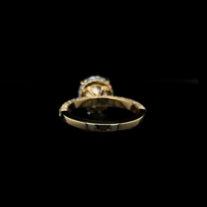 3D Pave Round Lab Diamond Engagement Ring (3.94cts Total, 3.07cts Centre)