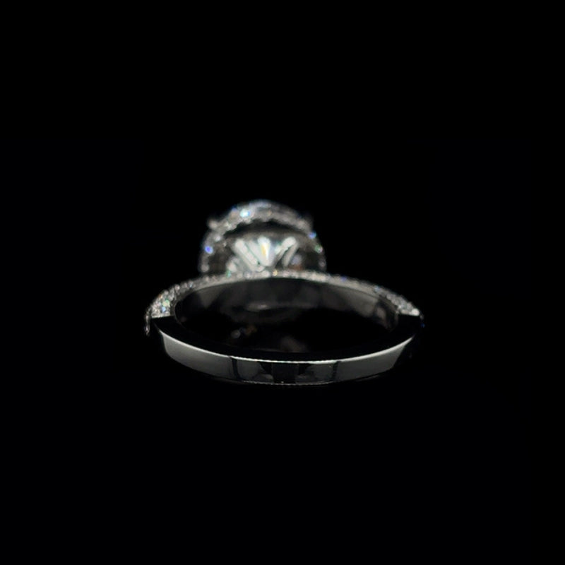 3D Pave Round Lab Diamond Engagement Ring (5.00cts Total, 4.09cts Centre)