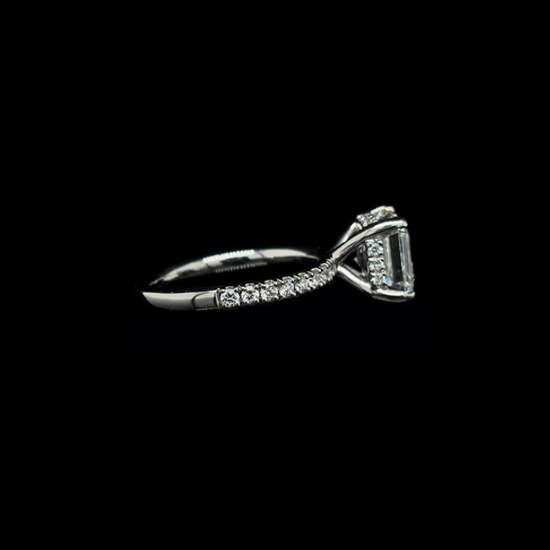 Asscher Lab Diamond Engagement Ring (3.43cts Total, 3.01cts Centre)