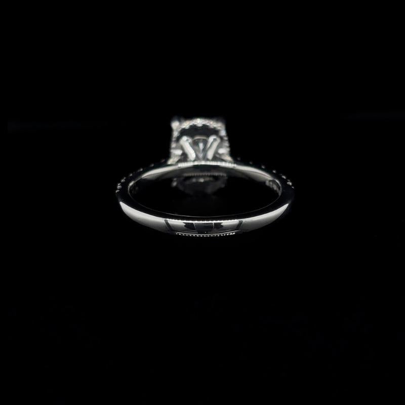 Elongated Cushion Lab Diamond Engagement Ring back view.
