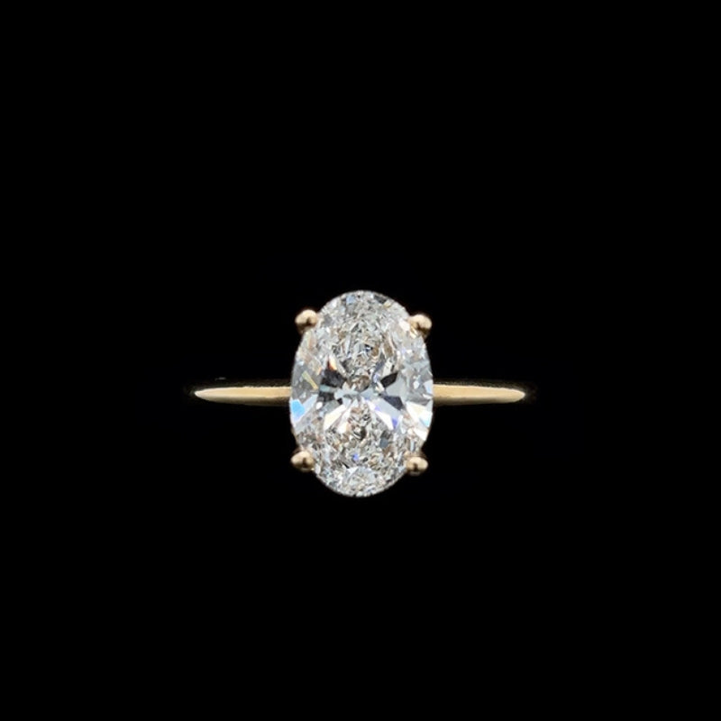 Oval Double Hidden Halo Lab Diamond Engagement Ring (2.29cts Total, 2.01ct Centre)