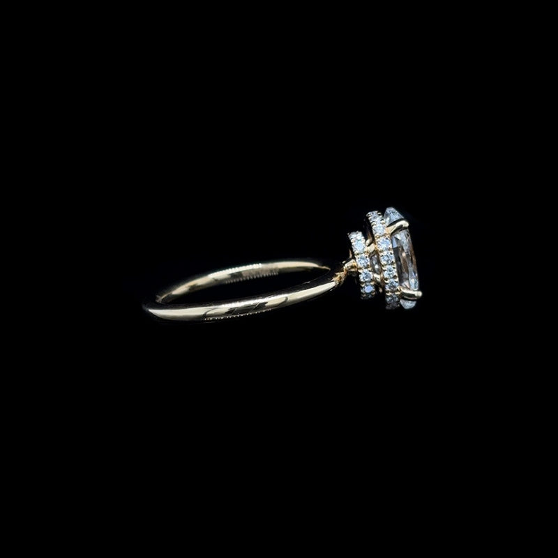 Oval Double Hidden Halo Lab Diamond Engagement Ring (2.29cts Total, 2.01ct Centre)