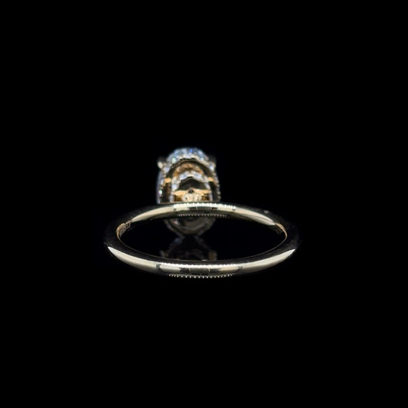 Oval Double Hidden Halo Lab Diamond Engagement Ring (2.29cts Total, 2.01ct Centre)