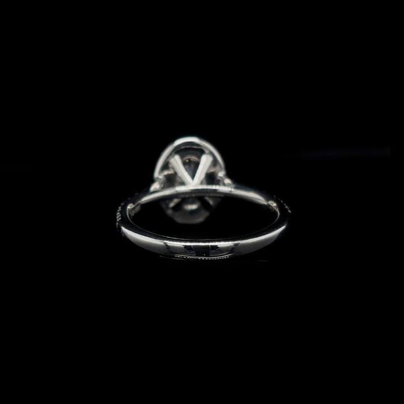 Oval Halo Lab Diamond Engagement Ring back view