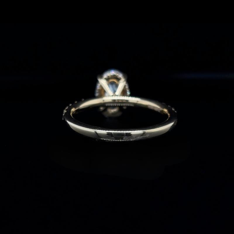 Oval Lab Diamond Engagement Ring back view.