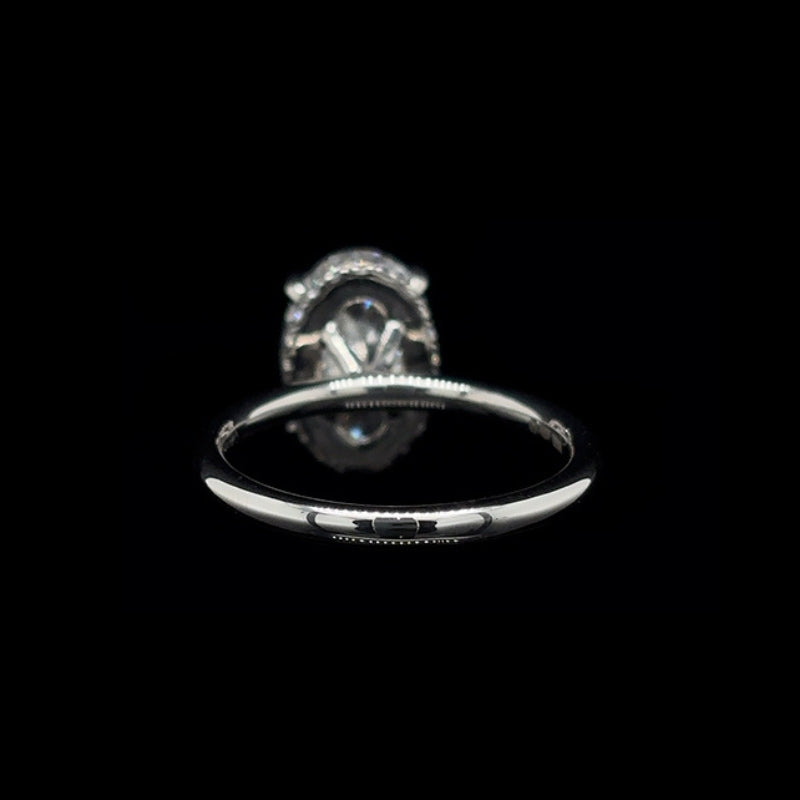 Oval Lab Diamond Engagement Ring back view.