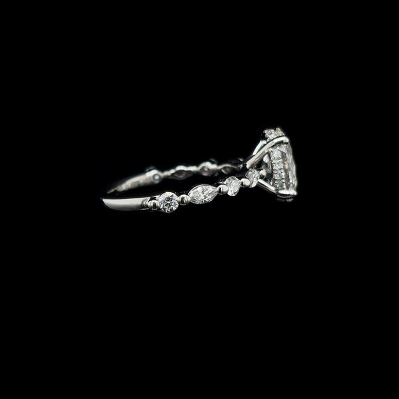 Oval Marquise Lab Diamond Engagement Ring (1.96ct Total, 1.54ct Centre)