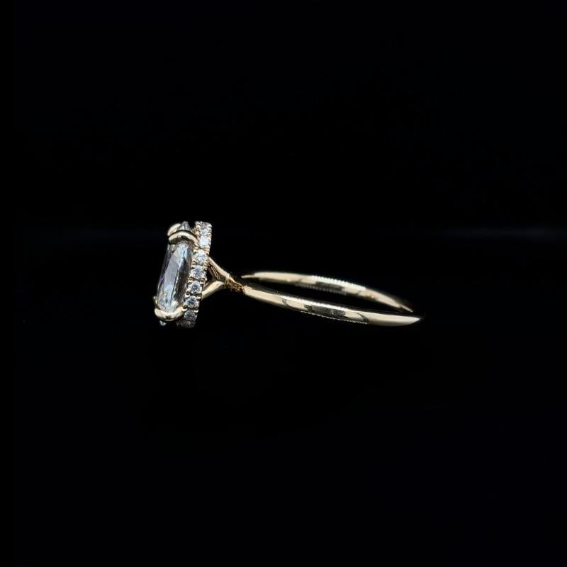 Oval Plain Band Lab Diamond Engagement Ring (2.20cts Total, 2.04cts Centre)