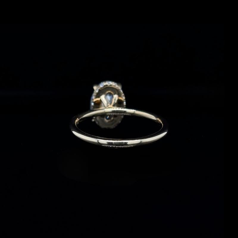 Oval Plain Band Lab Diamond Engagement Ring (2.20cts Total, 2.04cts Centre)