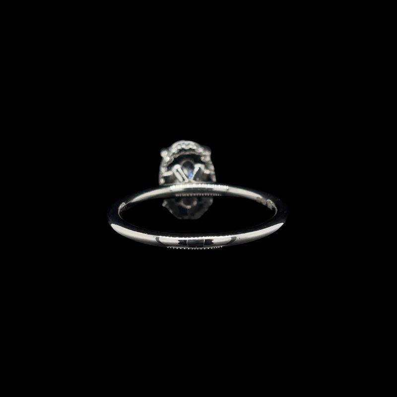 Oval Lab Diamond Engagement Ring back view.
