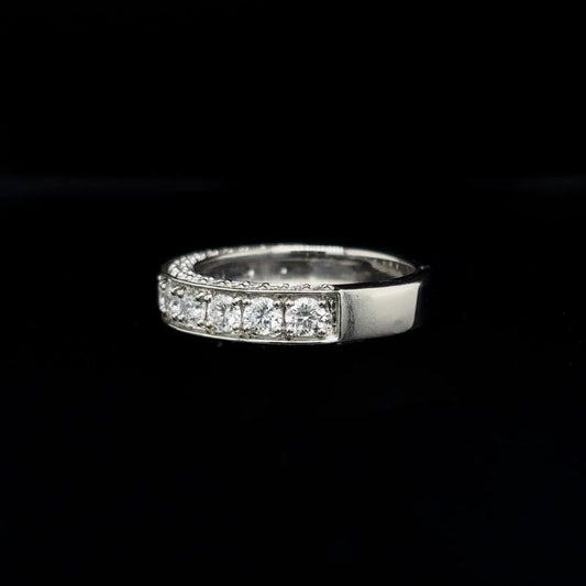 Pave Round Lab Diamond Wedding Band (1.36ct Total)
