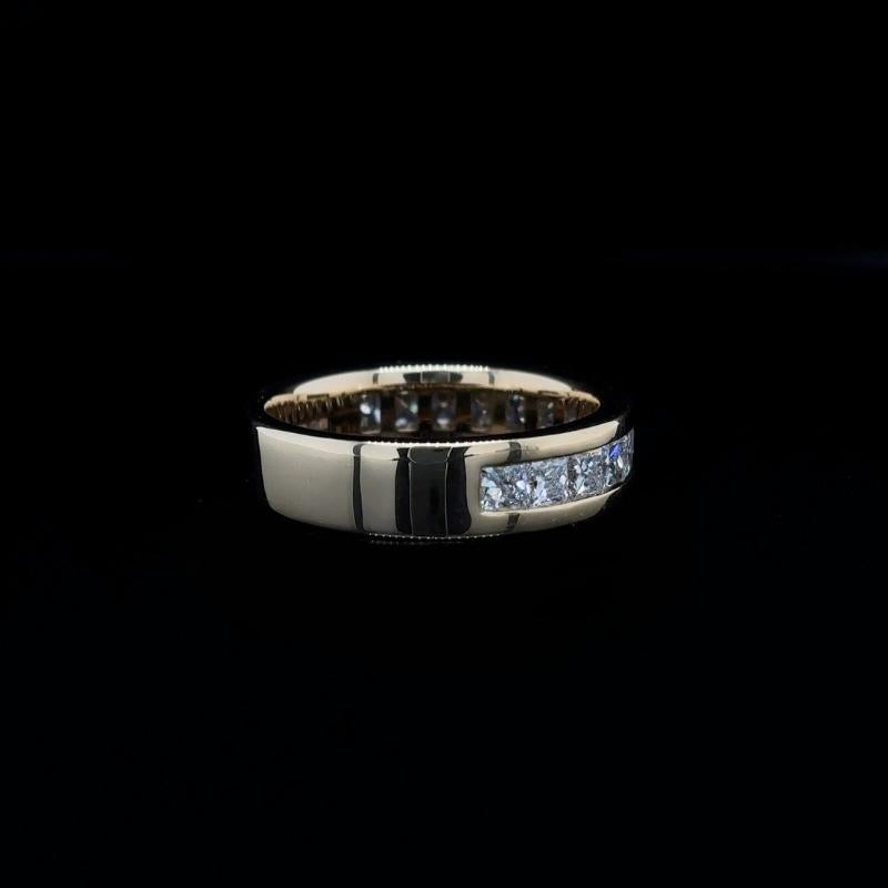 Princess Channel Set Lab Diamond Wedding Band (1.35ct Total)