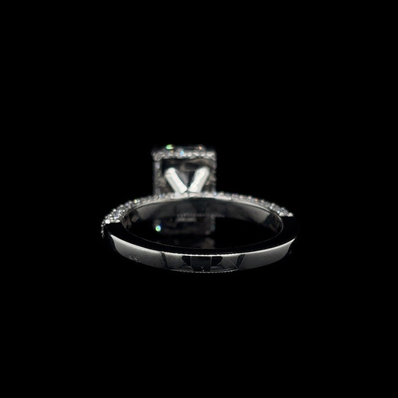 Radiant 3D Pave Lab Diamond Engagement Ring (3.30cts Total, 2.52cts Centre)