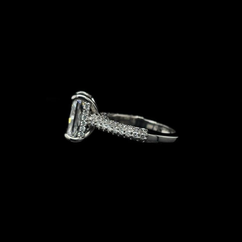 Radiant 3D Pave Lab Diamond Engagement Ring (3.95cts Total, 3.08cts Centre)