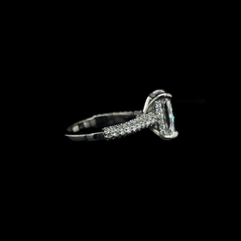 Radiant 3D Pave Lab Diamond Engagement Ring (3.95cts Total, 3.08cts Centre)