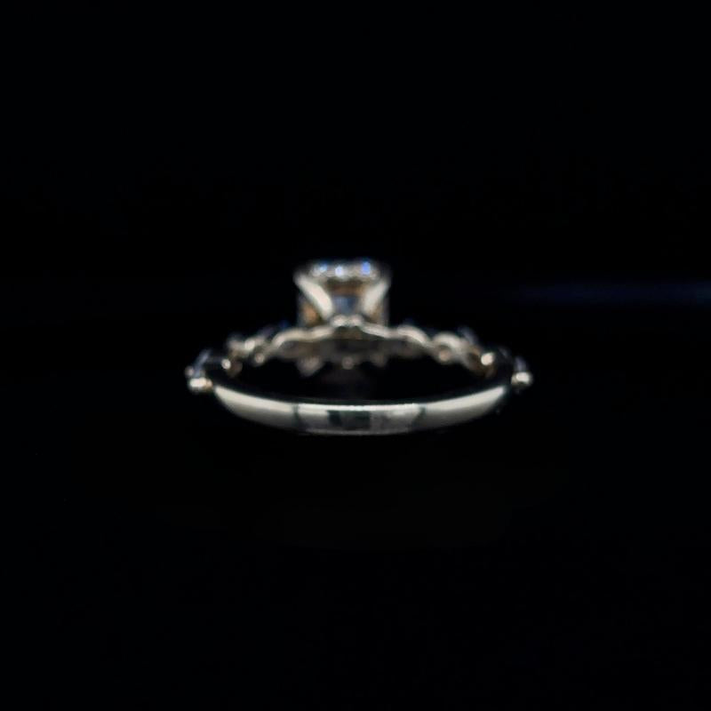 Radiant Bubble Marquise Lab Diamond Engagement Ring back view.