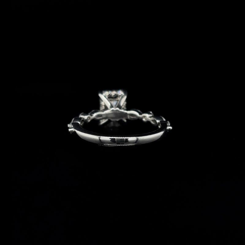 Radiant Bubble Marquise Lab Diamond Engagement Ring back view.