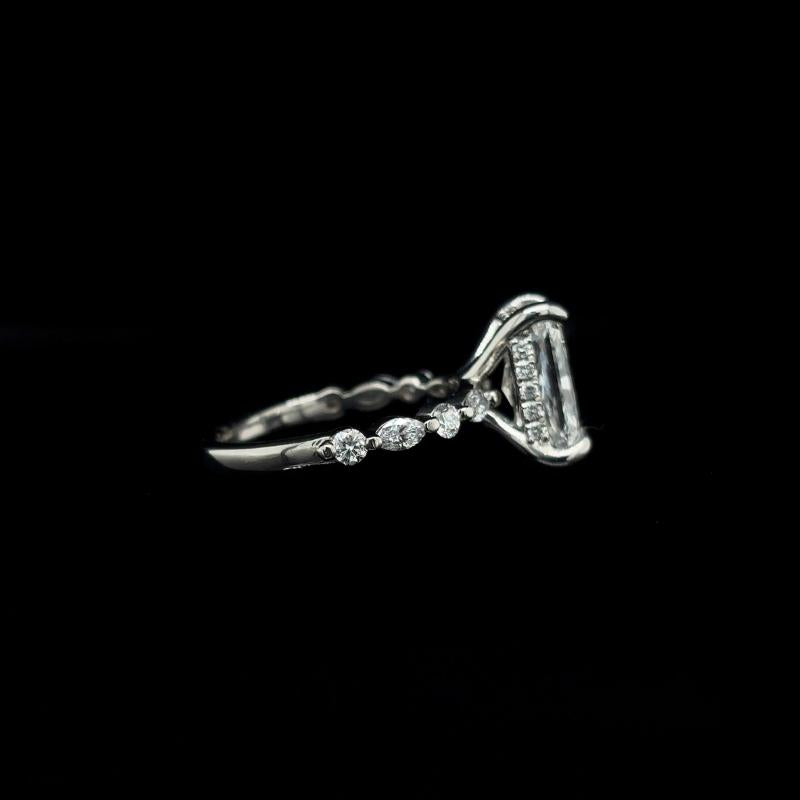 Radiant Bubble Marquise Lab Diamond Engagement Ring (3.18cts Total, 2.58cts Centre)