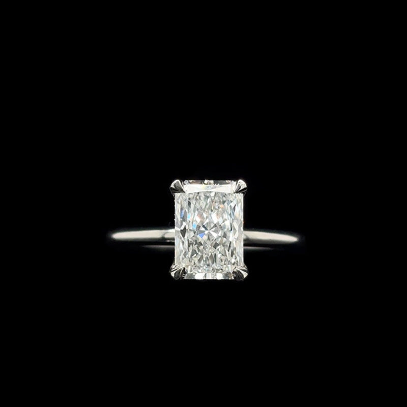 Radiant Double Hidden Halo Lab Diamond Engagement Ring (2.26cts Total, 1.97ct Centre)