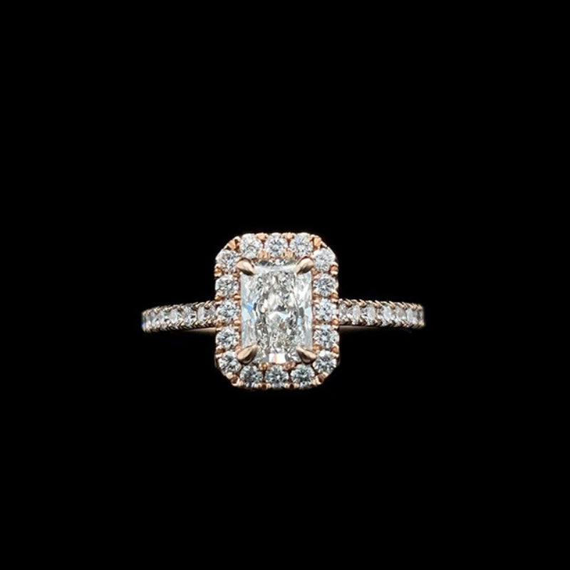 Radiant Lab Diamond Engagement Ring (1.22ct Total, 0.75ct Centre)