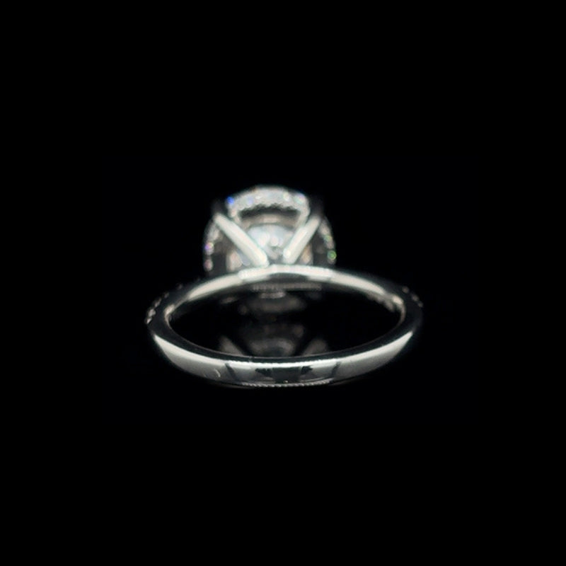 Round Lab Diamond Engagement Ring back view.