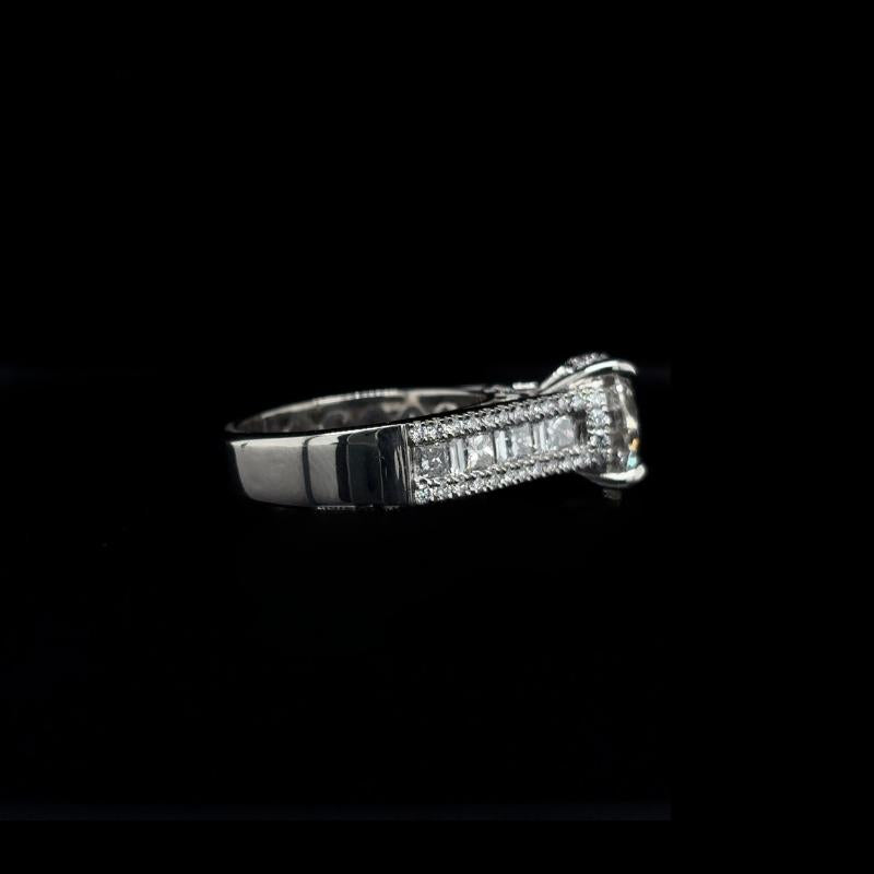 Round Multi Row Band Lab Diamond Engagement Ring (4.59cts Total, 3.06cts Centre)