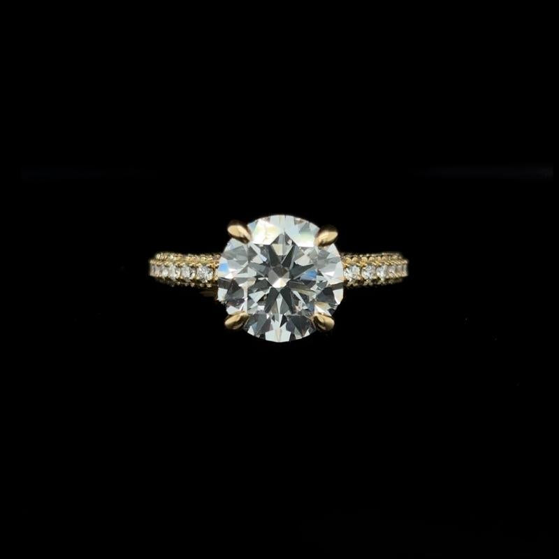 3D Pave Round Lab Diamond Engagement Ring (3.94cts Total, 3.07cts Centre)