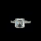 Asscher Lab Diamond Engagement Ring (3.43cts Total, 3.01cts Centre)