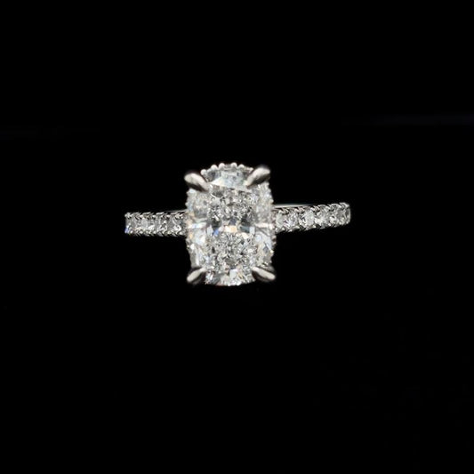 Elongated Cushion Lab Diamond Engagement Ring (1.92ct Total, 1.51ct Centre)