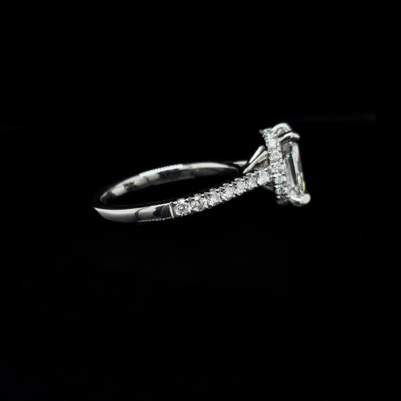 Elongated Cushion Lab Diamond Engagement Ring right view.