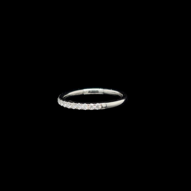 Microset Lab Diamond Wedding Band left view. 
