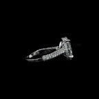 Oval 3D Pave Lab Diamond Engagement Ring (5.01cts Total, 4.08cts Centre)