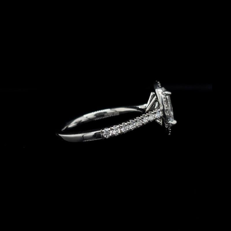 Oval Halo Lab Diamond Engagement Ring right view.