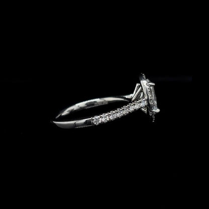 Oval Halo Lab Diamond Engagement Ring right view.