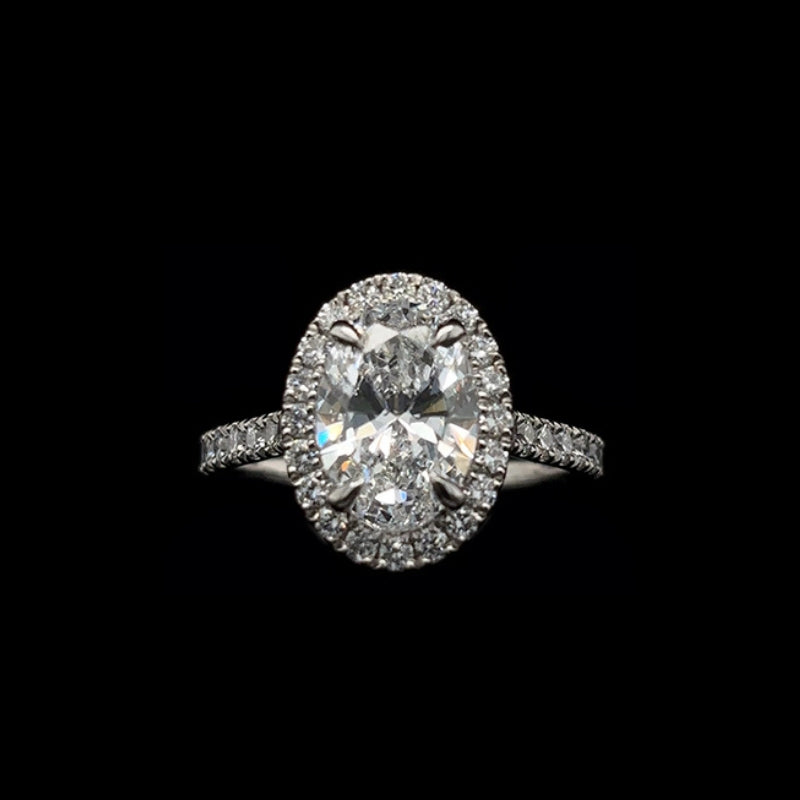 Oval Halo Lab Diamond Engagement Ring (2.67cts Total, 2.03cts Centre)