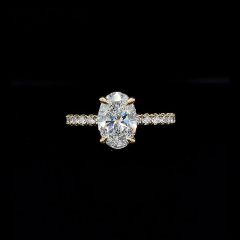 Oval Lab Diamond Engagement Ring (2.00cts Total, 1.54cts Centre)