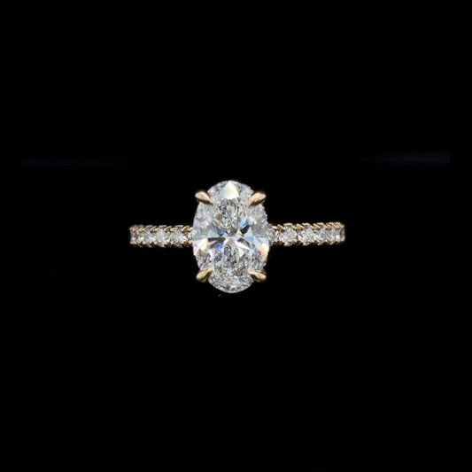 Oval Lab Diamond Engagement Ring (2.00cts Total, 1.54cts Centre)