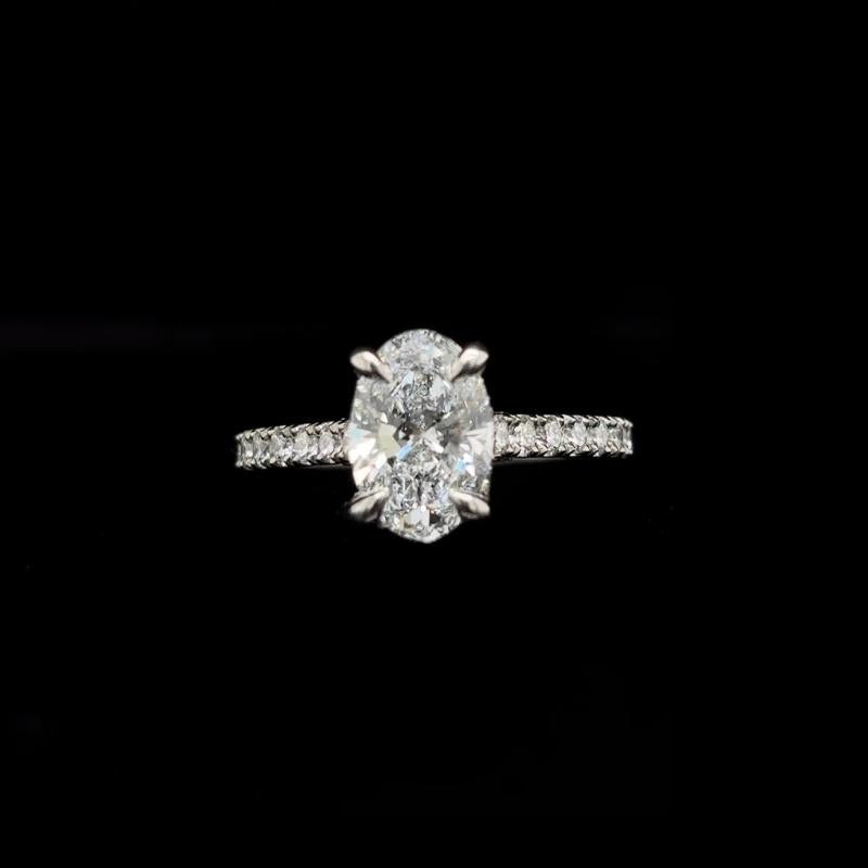 Oval Lab Diamond Engagement Ring front view.