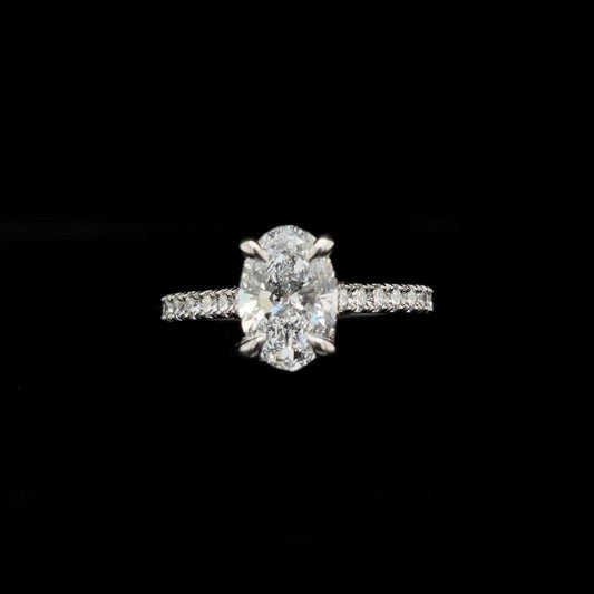 Oval Lab Diamond Engagement Ring (2.05cts Total, 1.51ct Centre)