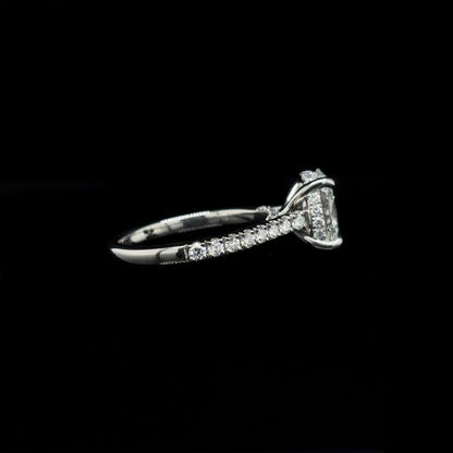Oval Lab Diamond Engagement Ring right view.