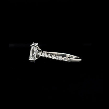 Oval Lab Diamond Engagement Ring left view.