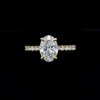 Oval Lab Diamond Engagement Ring front view.