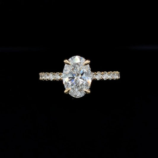 Oval Lab Diamond Engagement Ring (2.07cts Total, 1.57ct Centre)