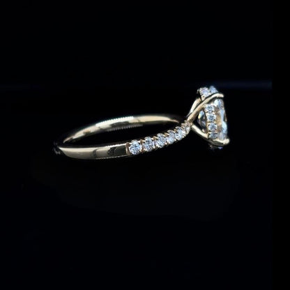 Oval Lab Diamond Engagement Ring right view.