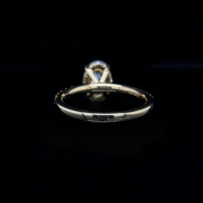 Oval Lab Diamond Engagement Ring back view.