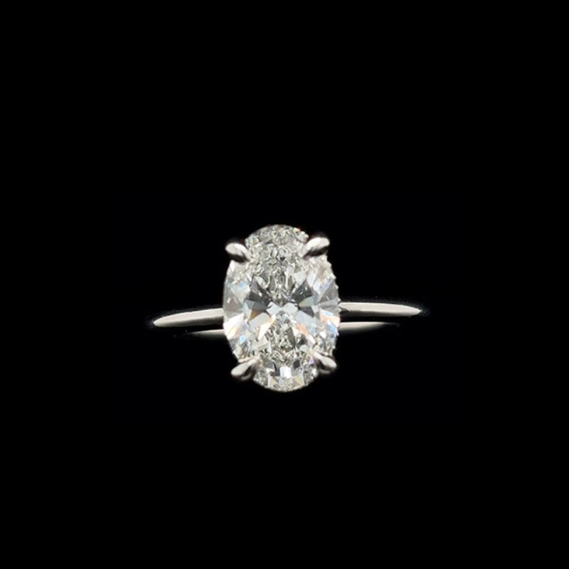 Oval Lab Diamond Engagement Ring (2.18cts Total, 2.02cts Centre)