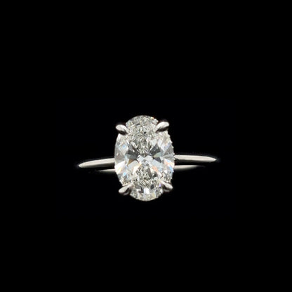 Oval Lab Diamond Engagement Ring (2.18cts Total, 2.02cts Centre)