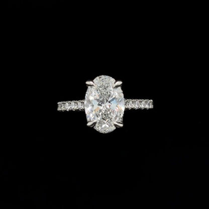Oval Lab Diamond Engagement Ring (2.67cts Total, 2.07cts Centre)